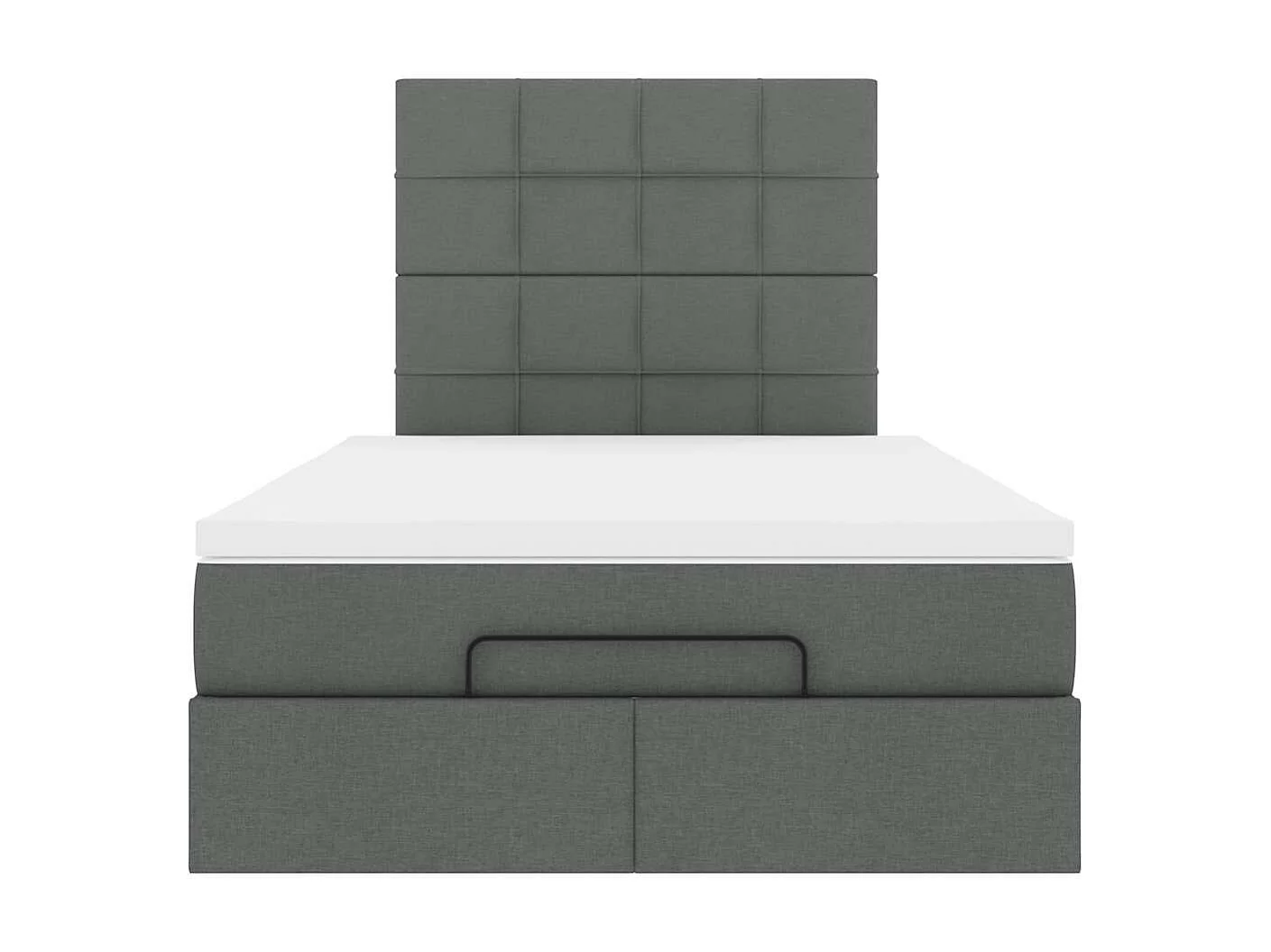 Estructura cama otomana colchón tela gris oscuro 120x200cm