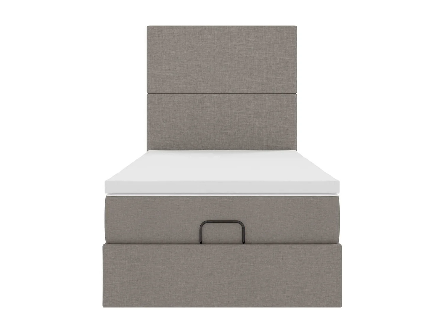 Cadre de lit ottoman avec matelas taupe 90x200 cm tissu