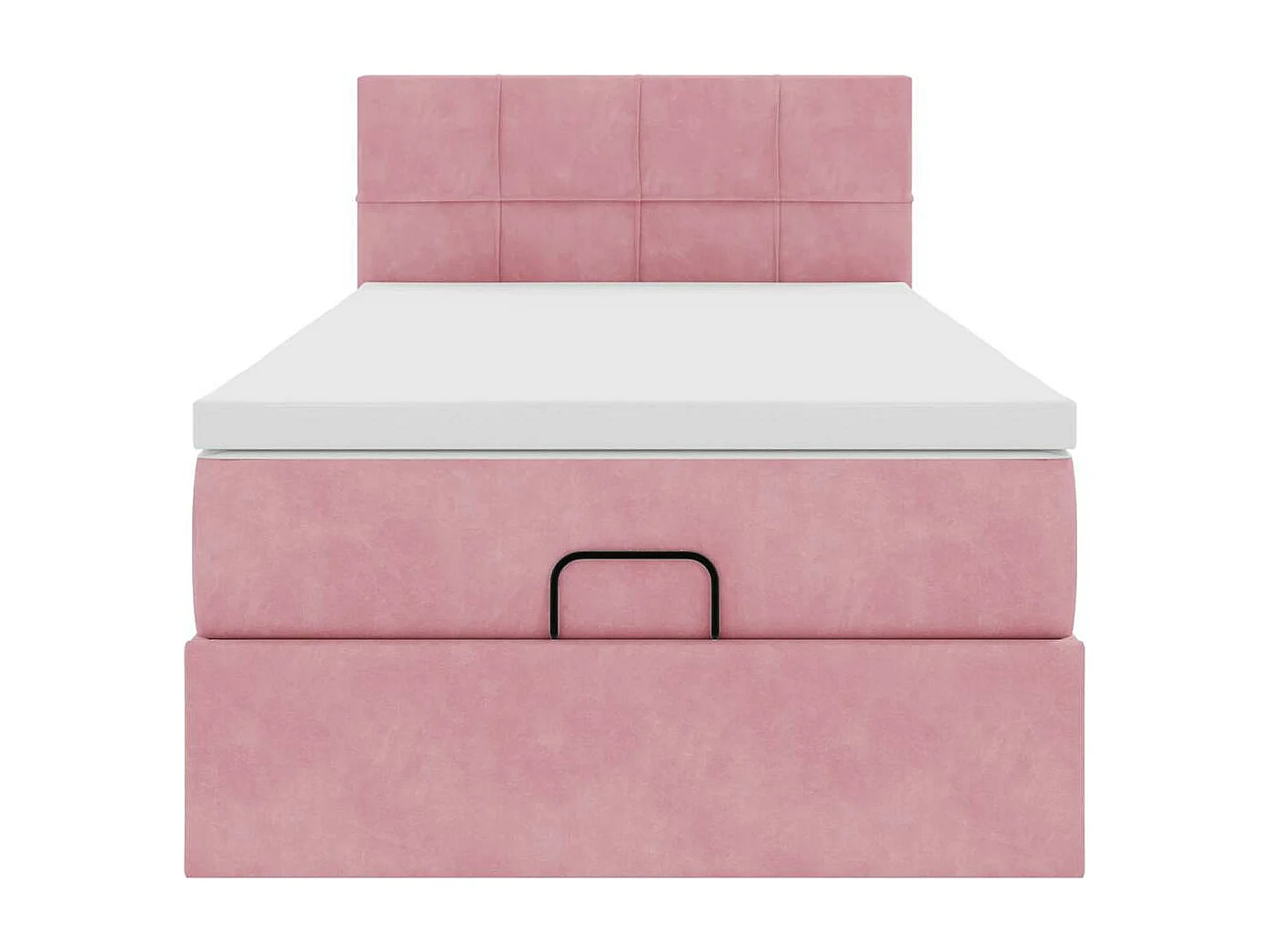 Ottoman bed met matras en LED's 90x200cm fluweel roze