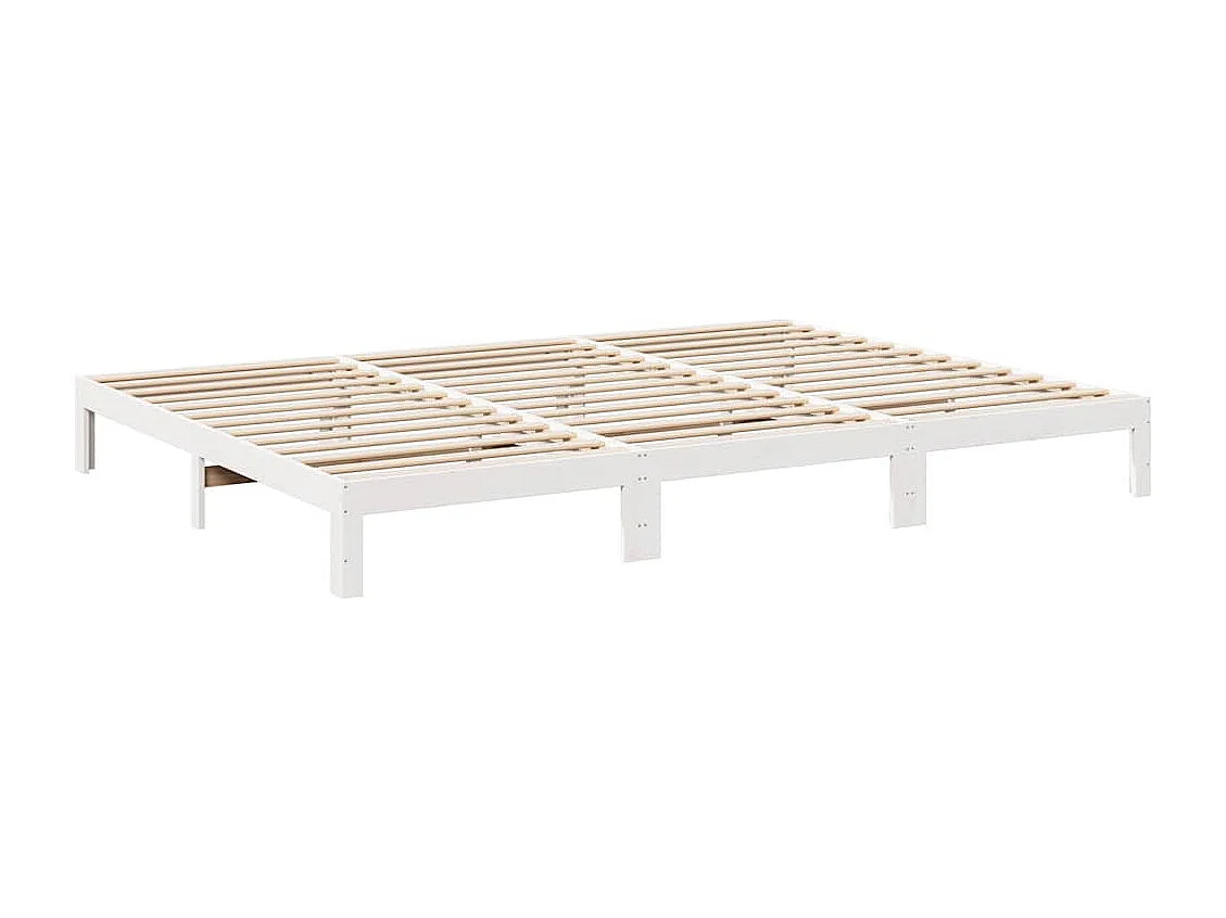 Cadre de lit familial sans matelas blanc 240x200 cm