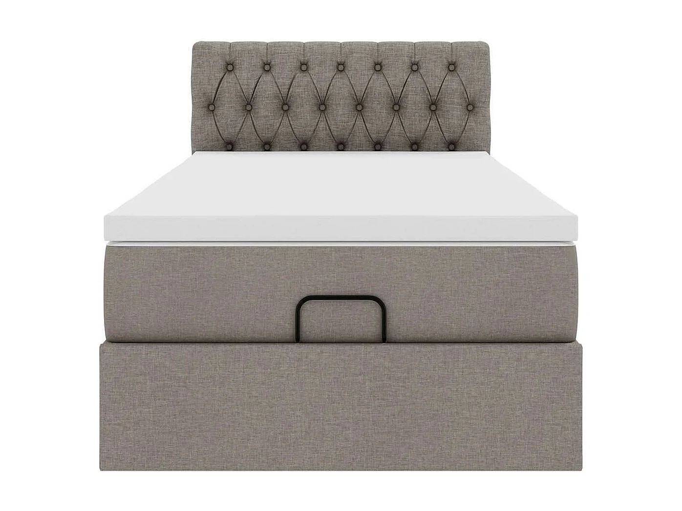 Lit ottoman avec matelas taupe 100x200 cm tissu