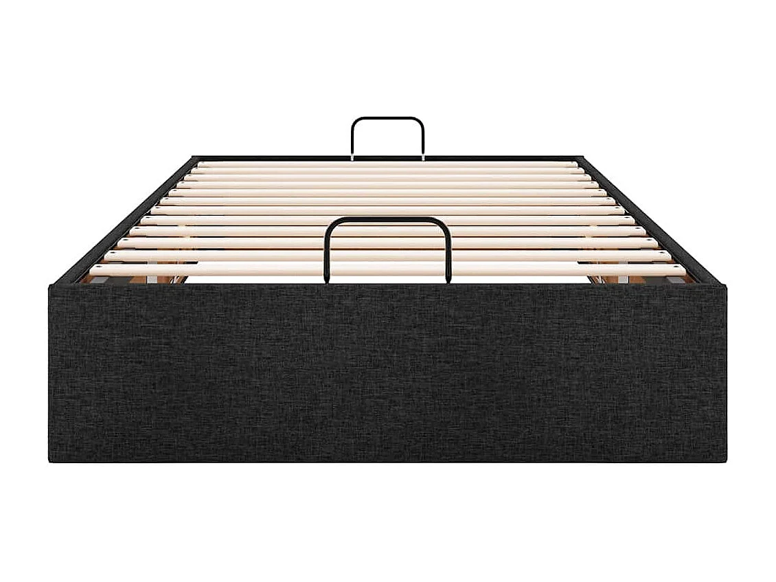 Cadre de lit ottoman sans matelas noir 90x200 cm tissu
