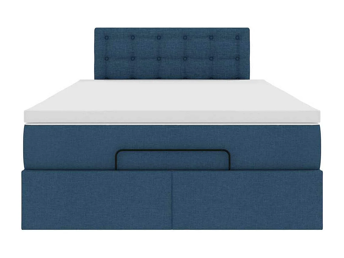 Estructura de cama otomana colchón tela azul 120x190 cm