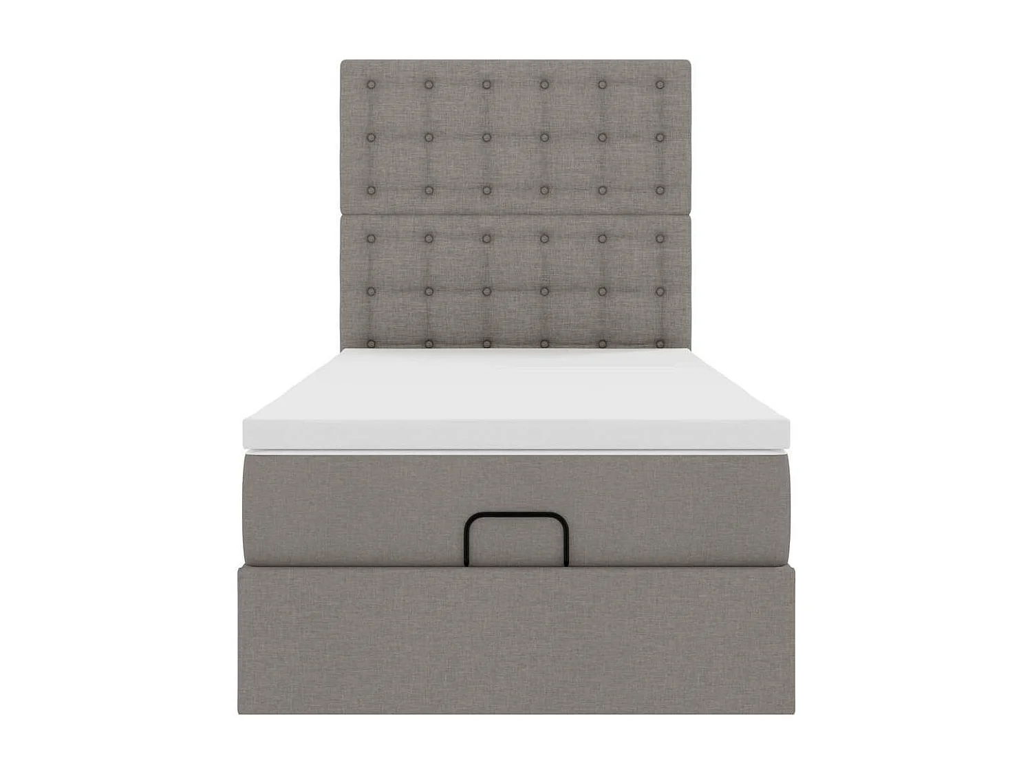 Cadre de lit ottoman avec matelas taupe 80x200 cm tissu