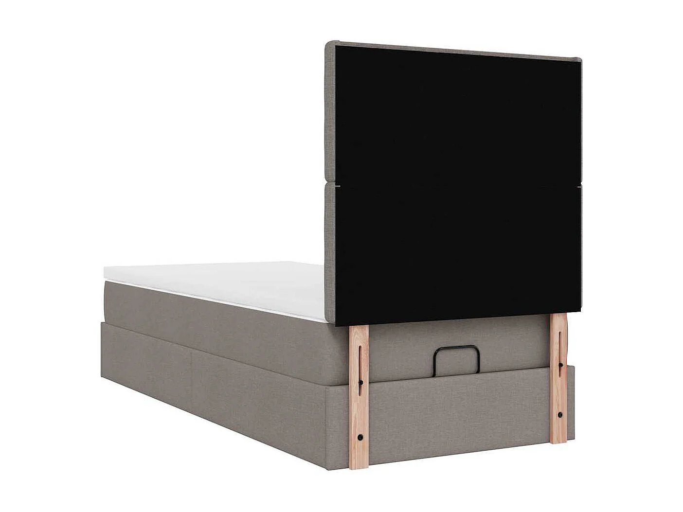 Cadre de lit ottoman avec matelas taupe 80x200 cm tissu