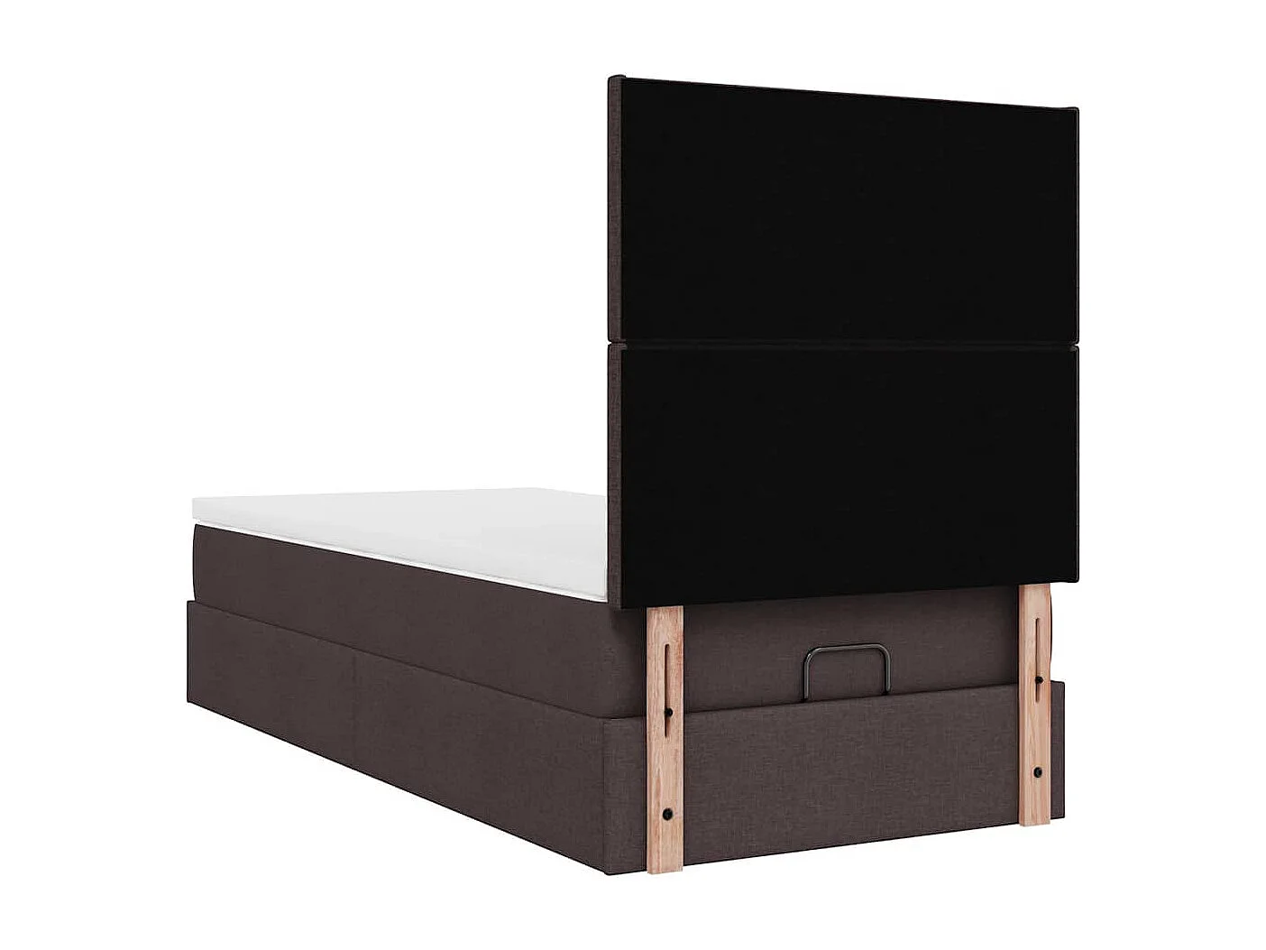 Ottoman bed met matras en LED's 100x200cm stof donkerbruin