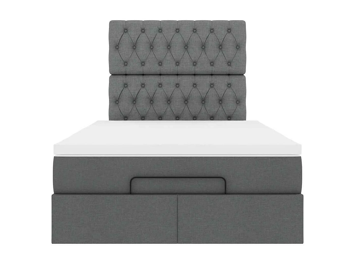 Cadre de lit ottoman avec matelas gris foncé 120x200cm tissu
