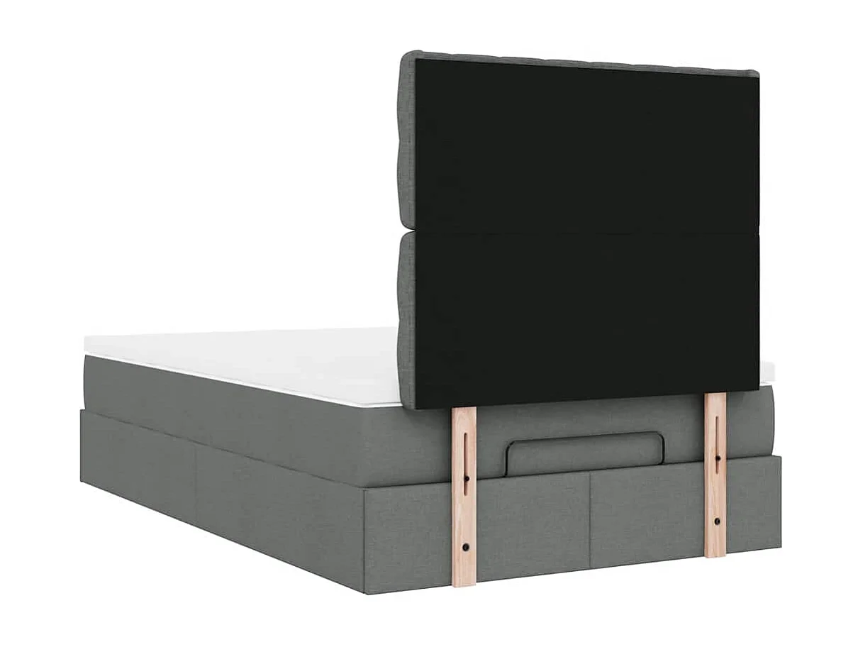 Estructura cama otomana colchón tela gris oscuro 120x200cm