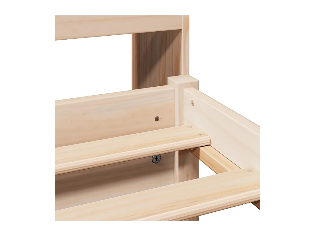 Lit bibliothèque sans matelas 180x200 cm bois massif de pin