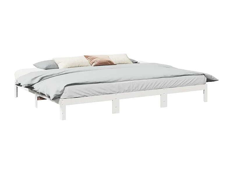 Estructura de cama familiar sin colchón blanco 270x200 cm