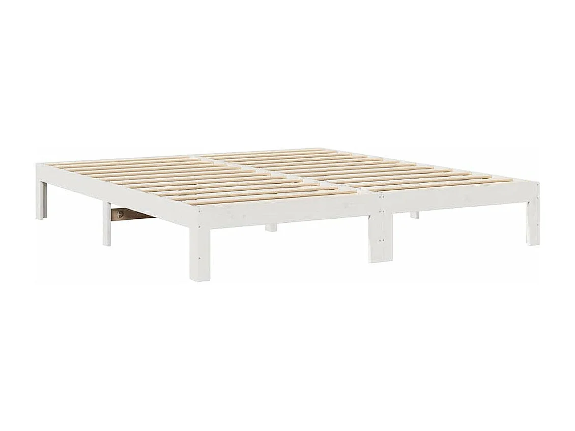 Cadre de lit familial sans matelas blanc 270x200 cm