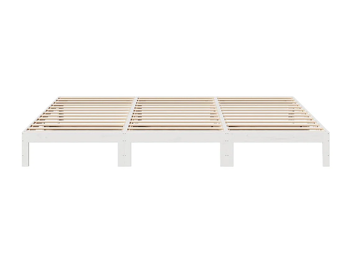 Cadre de lit familial sans matelas blanc 270x200 cm