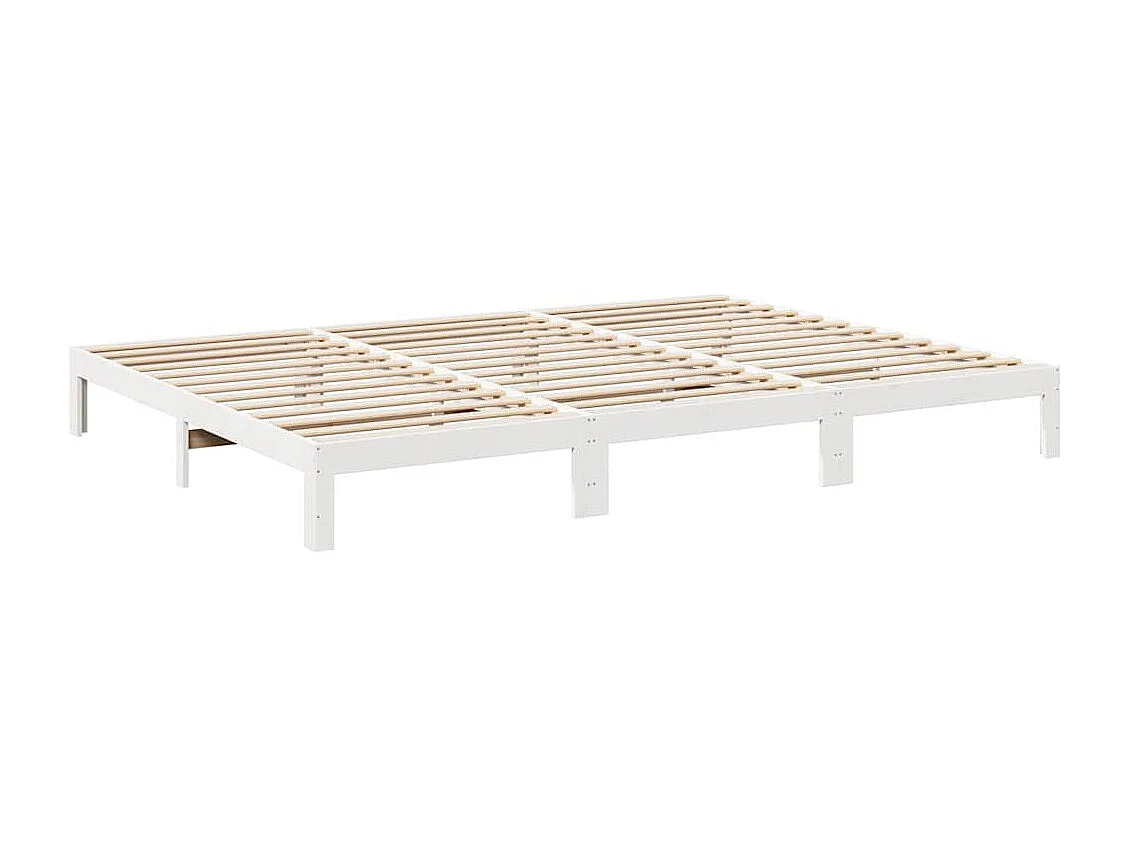 Cadre de lit familial sans matelas blanc 270x200 cm