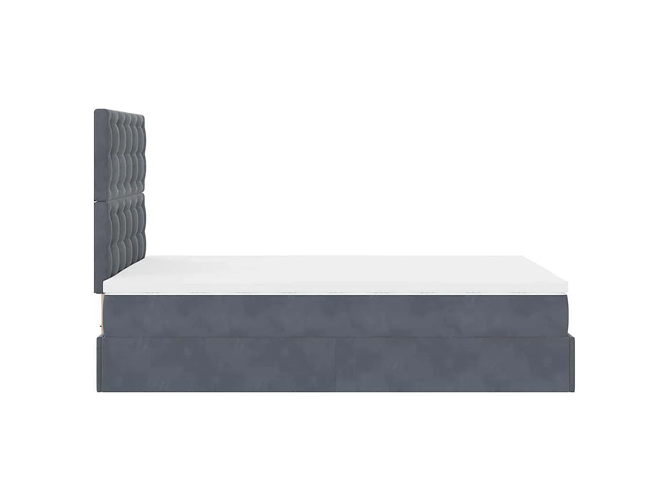 Cadre de lit ottoman avec matelas gris foncé 120x190 cm velours