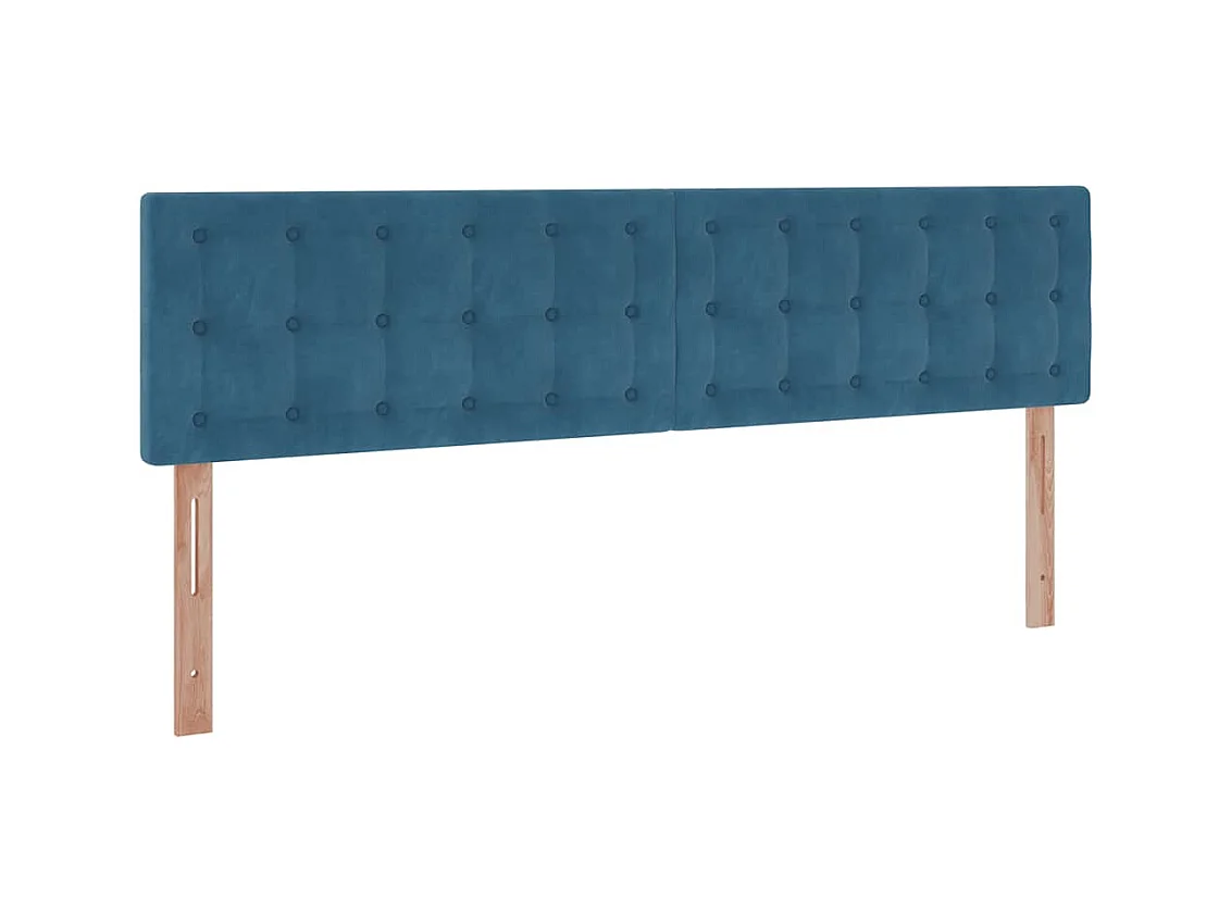 Cadre de lit ottoman avec matelas bleu foncé 200x200 cm velours