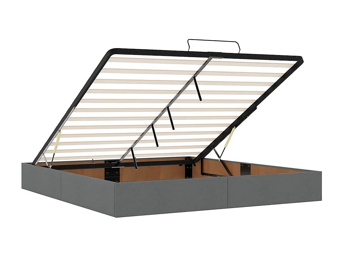 Estructura cama otomana colchón tela gris oscuro 160x200 cm