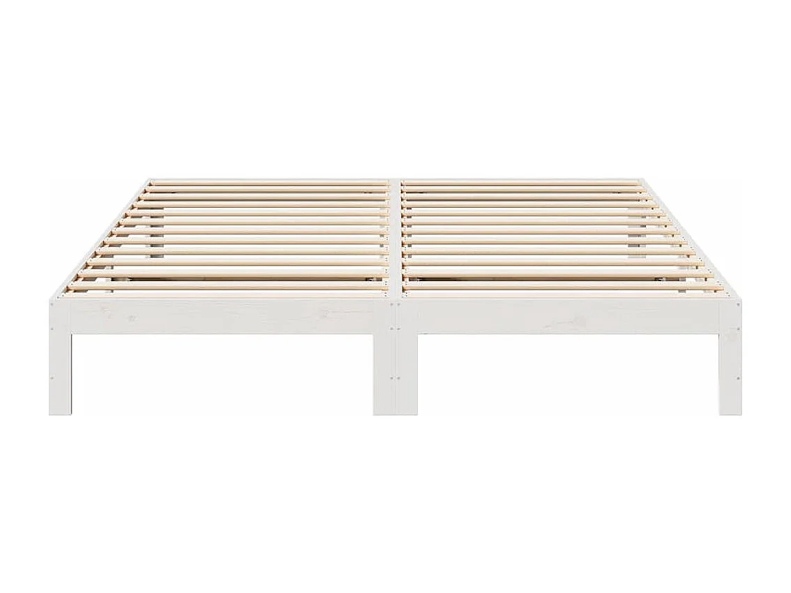 Cadre de lit sans matelas blanc 160x200 cm bois de pin massif