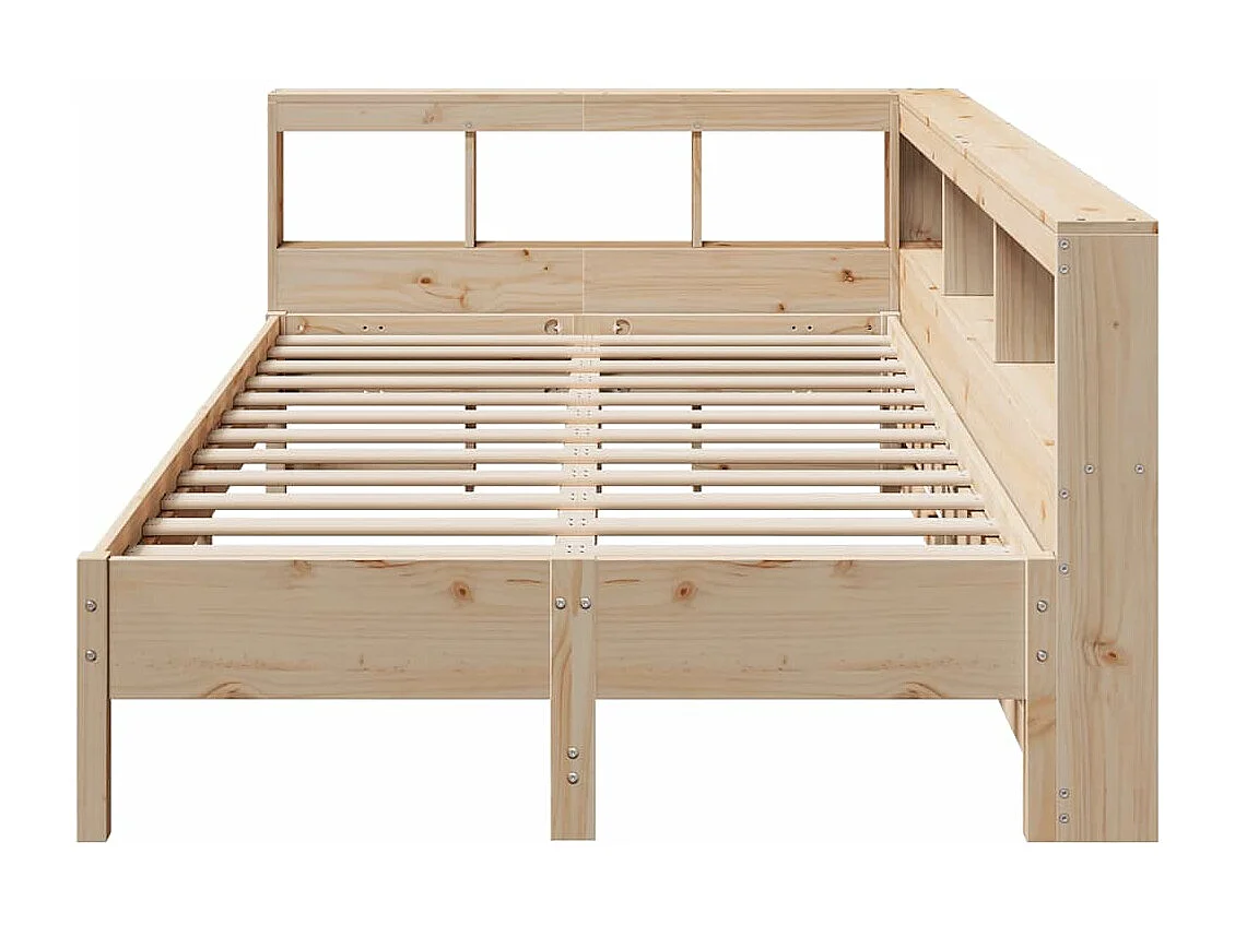 Bed met boekenkast zonder matras massief grenenhout 160x200 cm