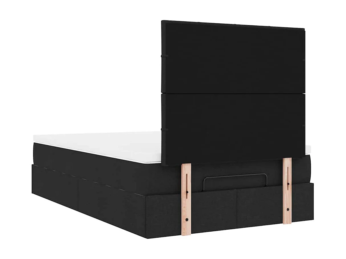 Ottoman bed met matras en LED's 120x190 cm stof zwart