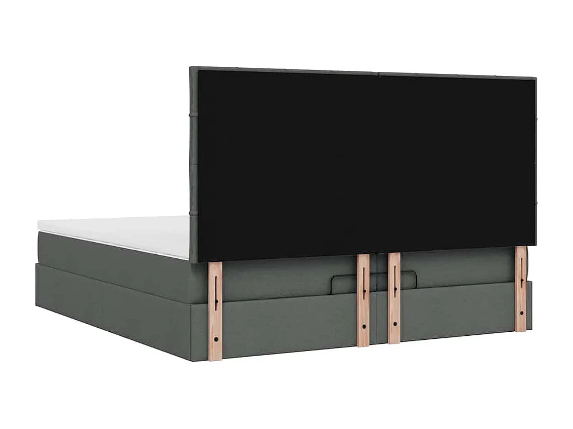 Estructura cama otomana colchones tela gris oscuro 200x200cm