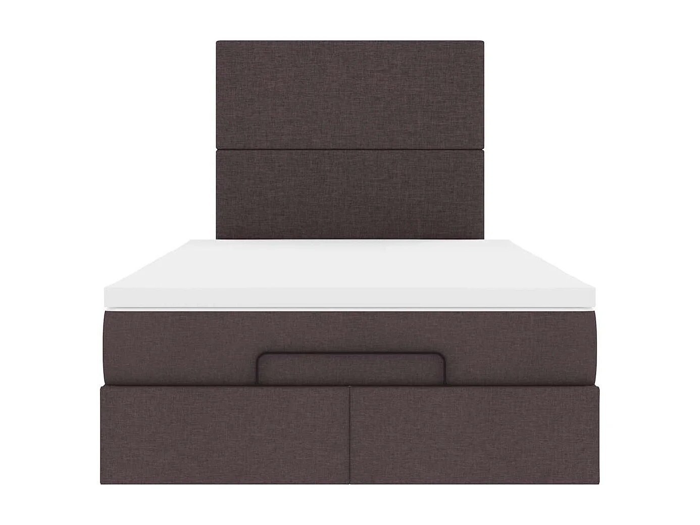 Estructura de cama otomana colchón tela marrón oscuro 120x190cm