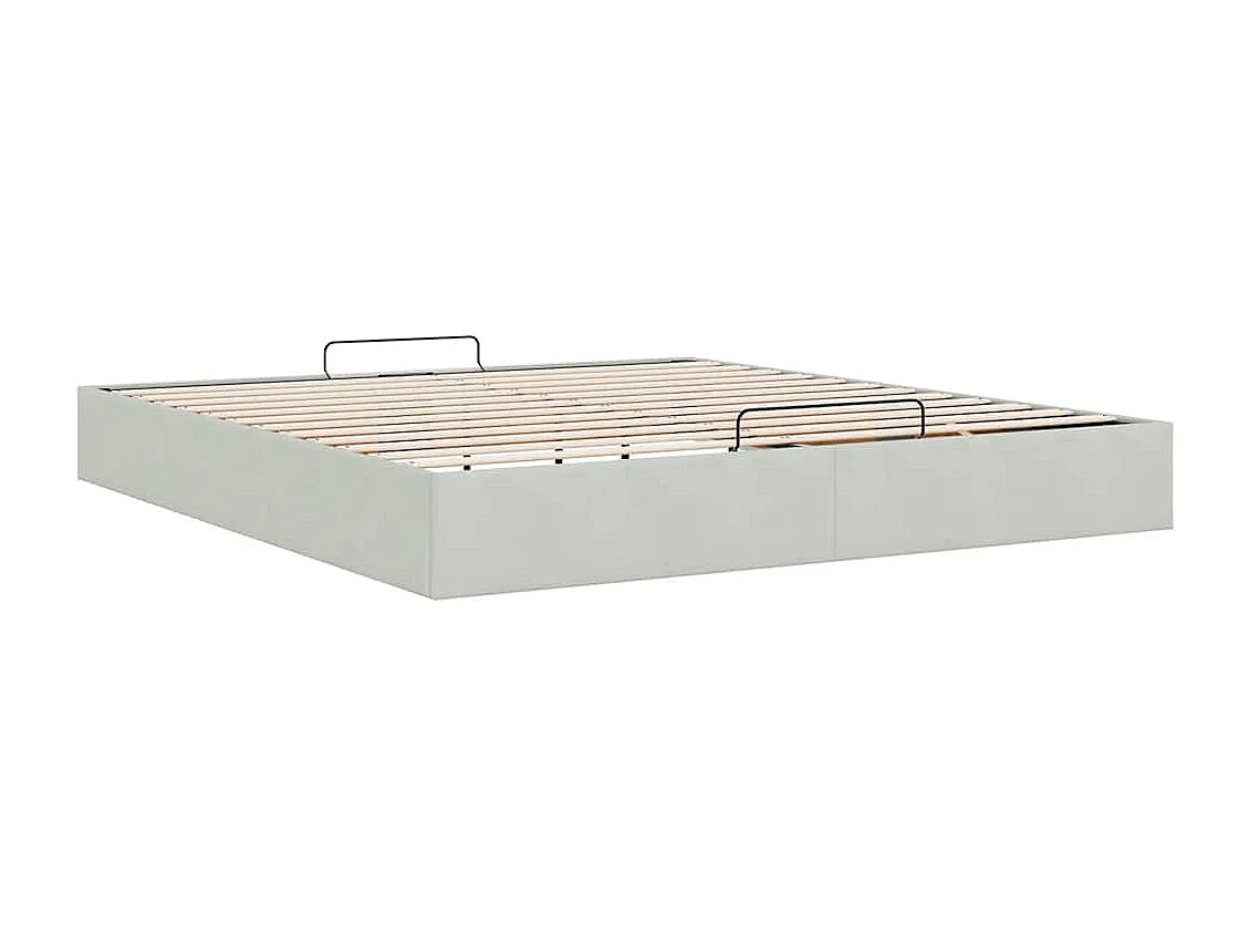 Ottoman bedframe zonder matras 180x200 cm fluweel lichtgrijs