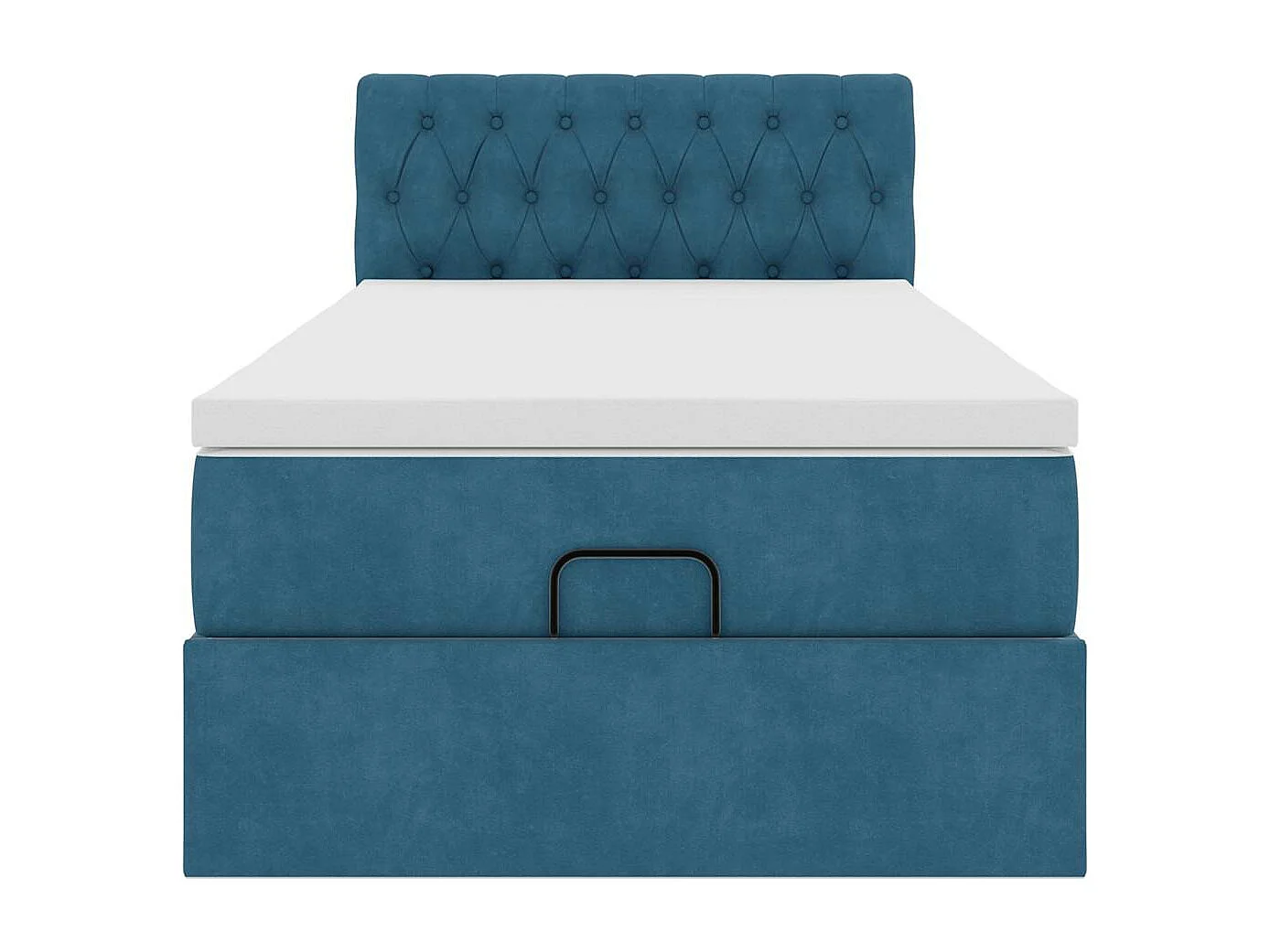 Ottoman bed met matras en LED's 100x200 cm fluweel donkerblauw