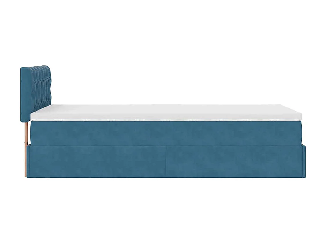 Ottoman bed met matras en LED's 100x200 cm fluweel donkerblauw