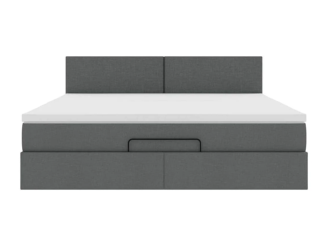 Estrutura de cama otomana com colchão 180x200cm cinzento escuro