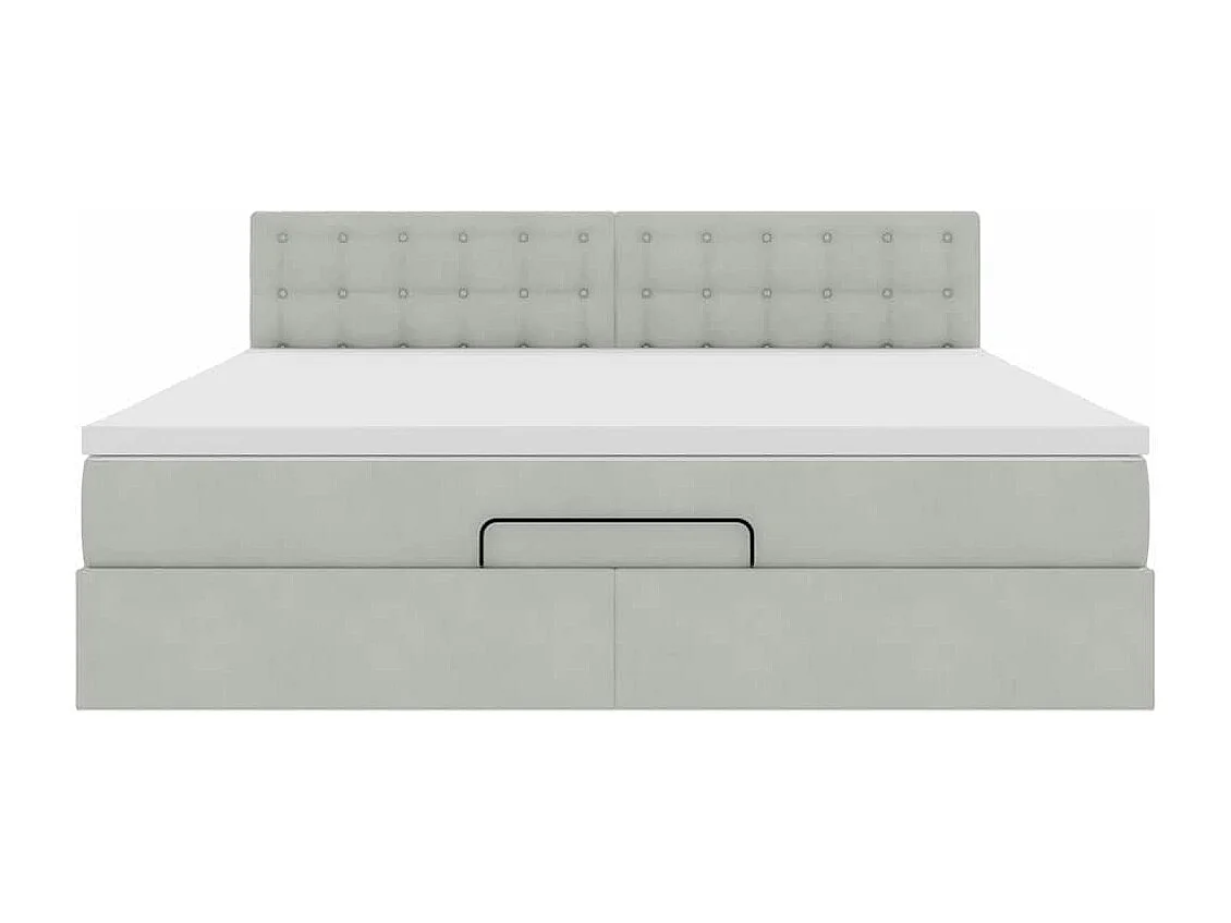 Estructura de cama otomana con colchón gris claro 180x200cm