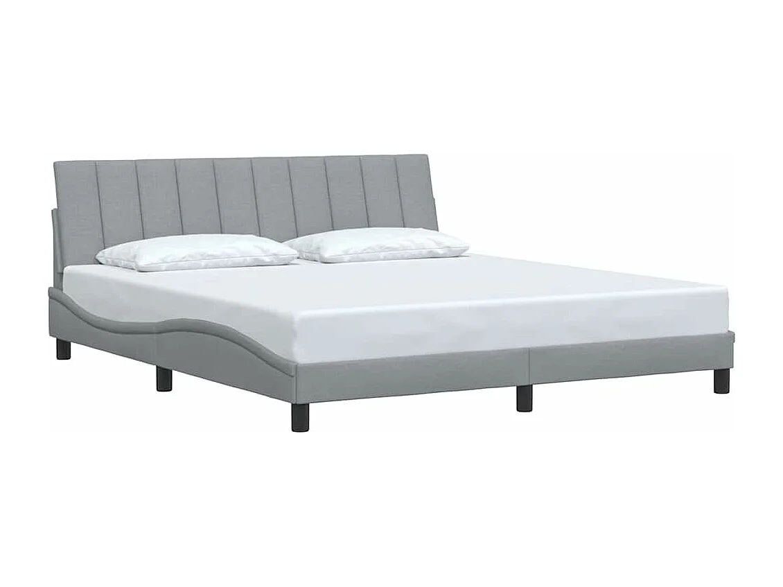 Cadre de lit sans matelas gris clair 180x200 cm tissu