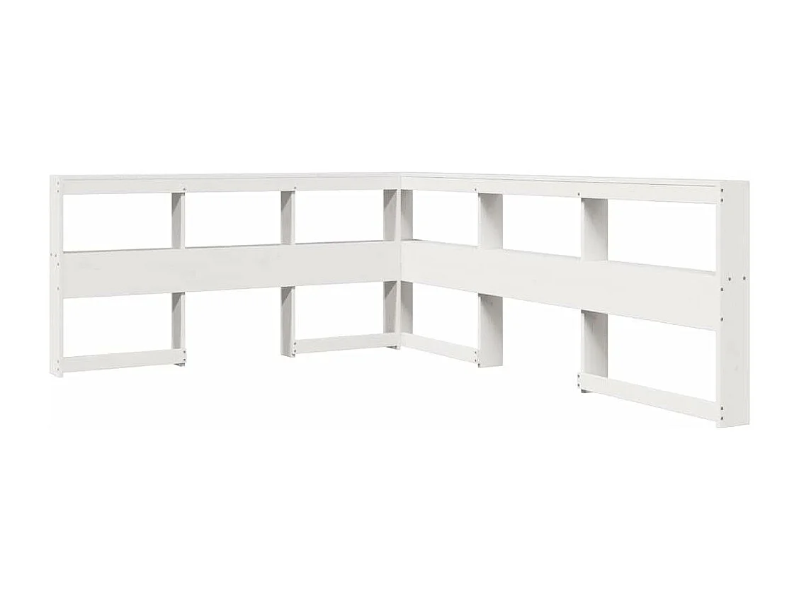 Lit bibliothèque sans matelas blanc 150x200 cm bois pin massif