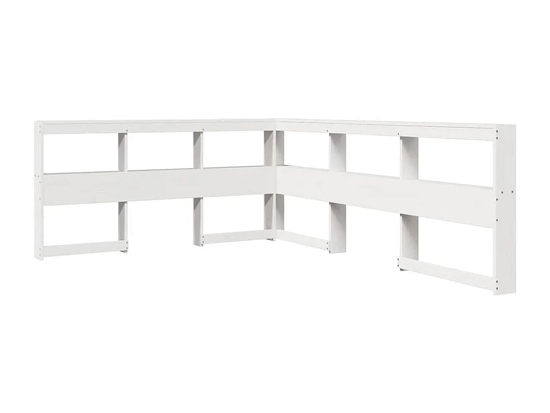 Cama con estantería sin colchón madera maciza blanca 160x200 cm