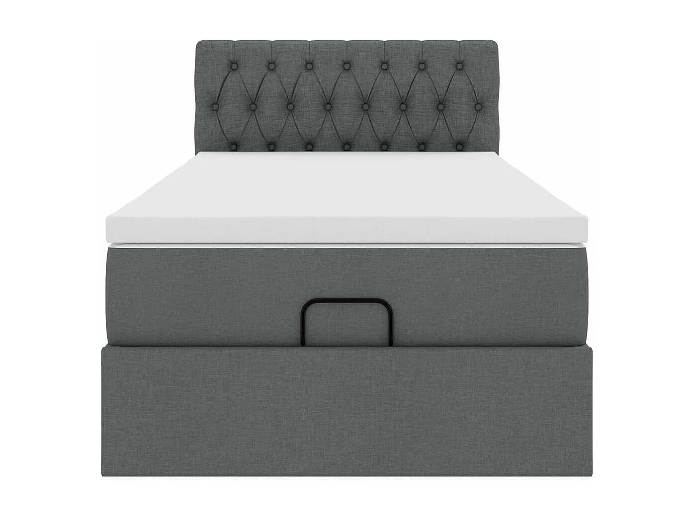 Ottoman bed met matras en LED's 90x190cm stof donkergrijs