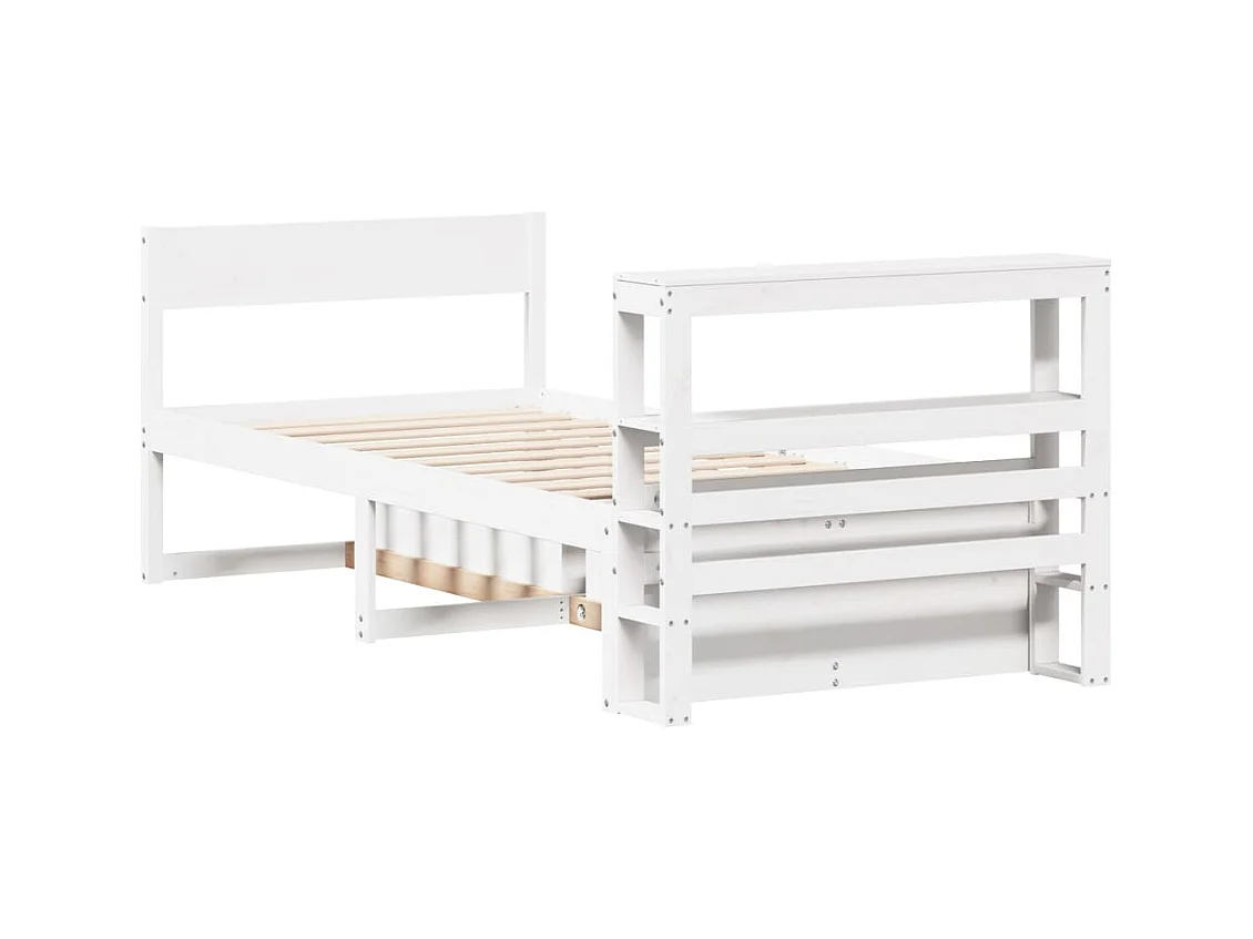 Cadre de lit sans matelas blanc 90x190 cm bois de pin massif