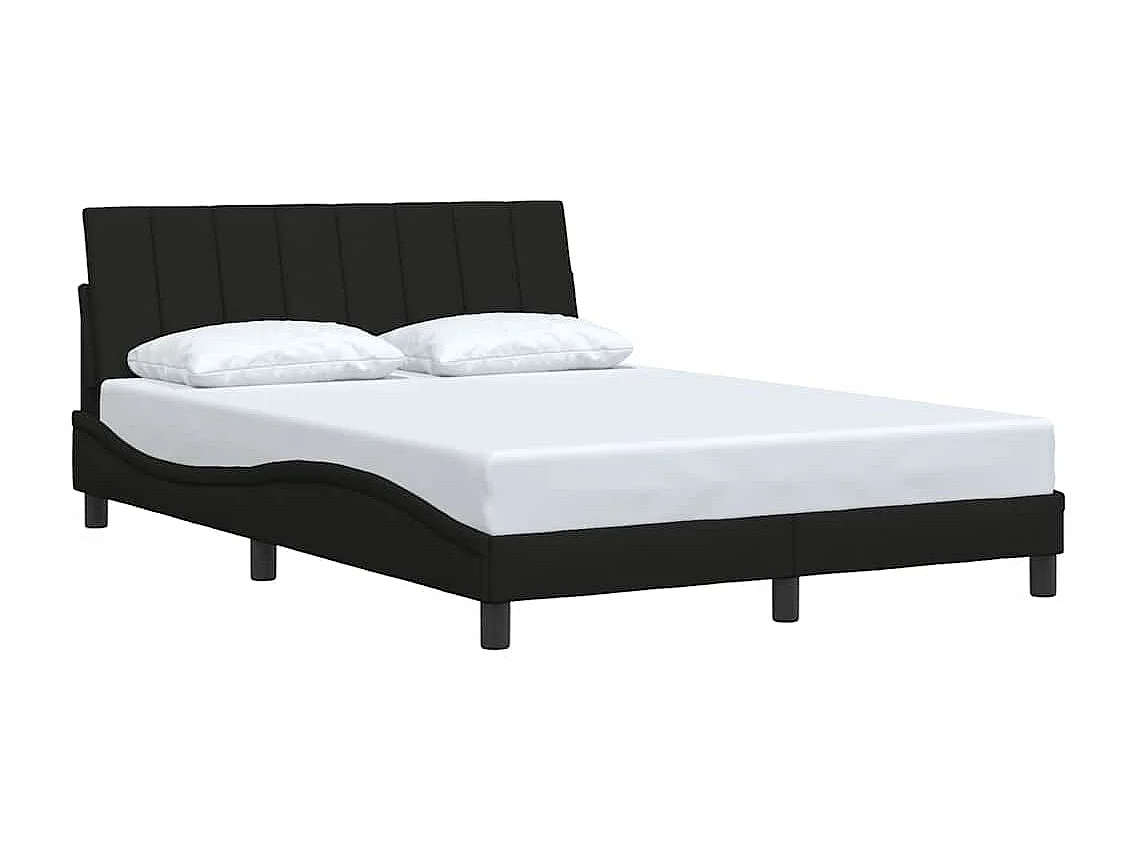 Cadre de lit sans matelas noir 140x190 cm tissu