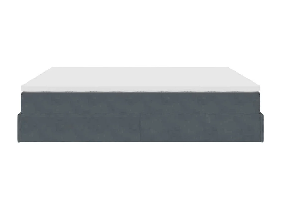 moldura de cama otomana  com colchão cinza escuro veludo