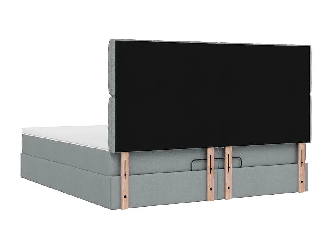 Estructura de cama otomana colchones tela gris claro 200x200cm