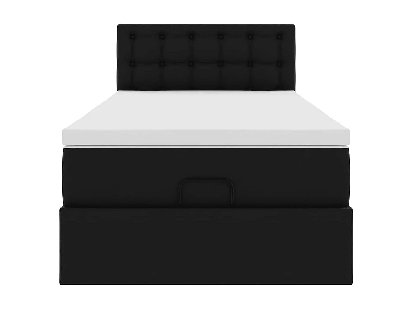 Ottoman bed met matrassen en LED's 90x200cm kunstleer zwart