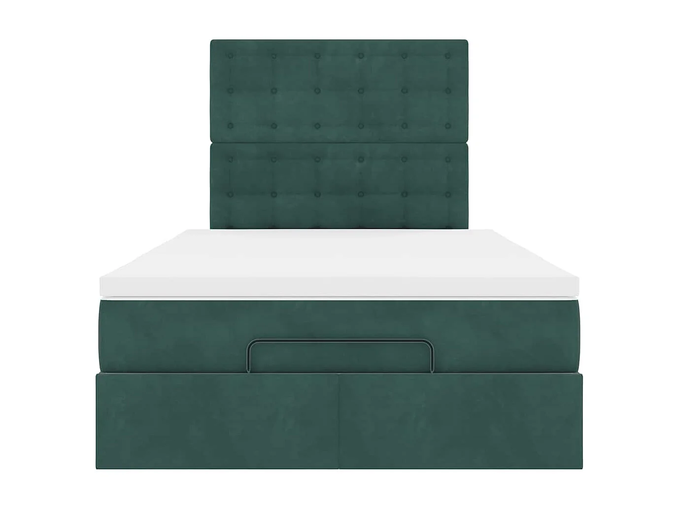 Cadre de lit ottoman avec matelas vert foncé 120x190 cm velours