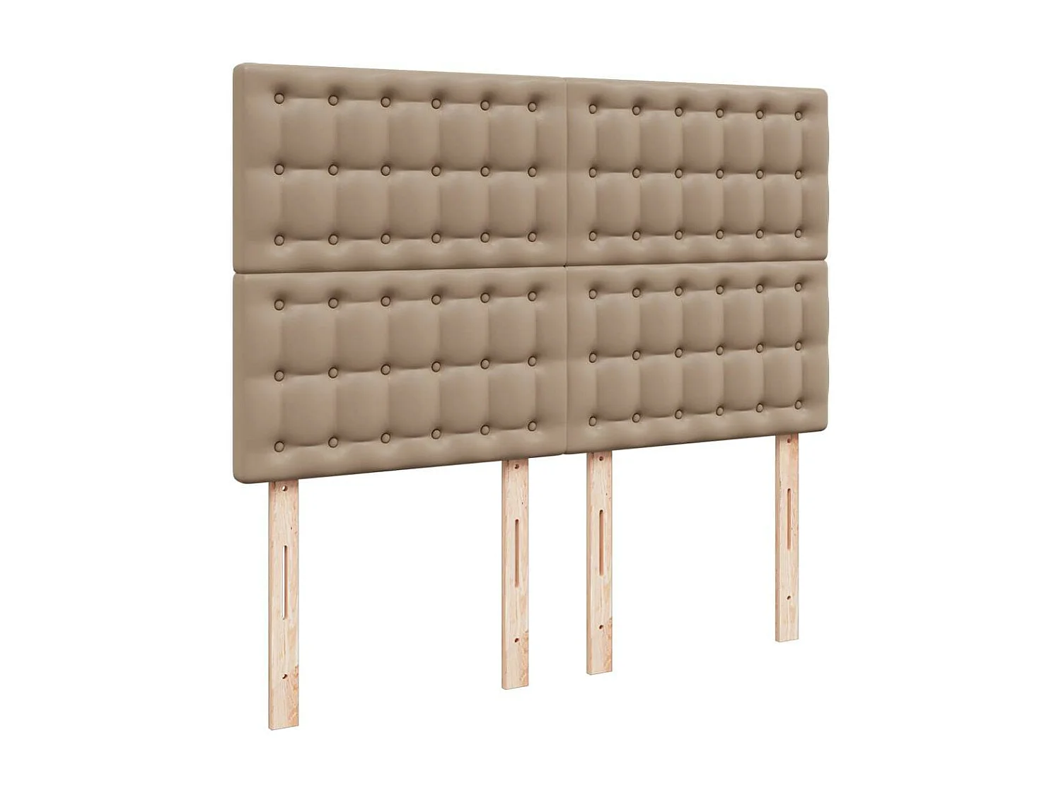Cadre de lit ottoman et matelas cappuccino 140x190cm similicuir