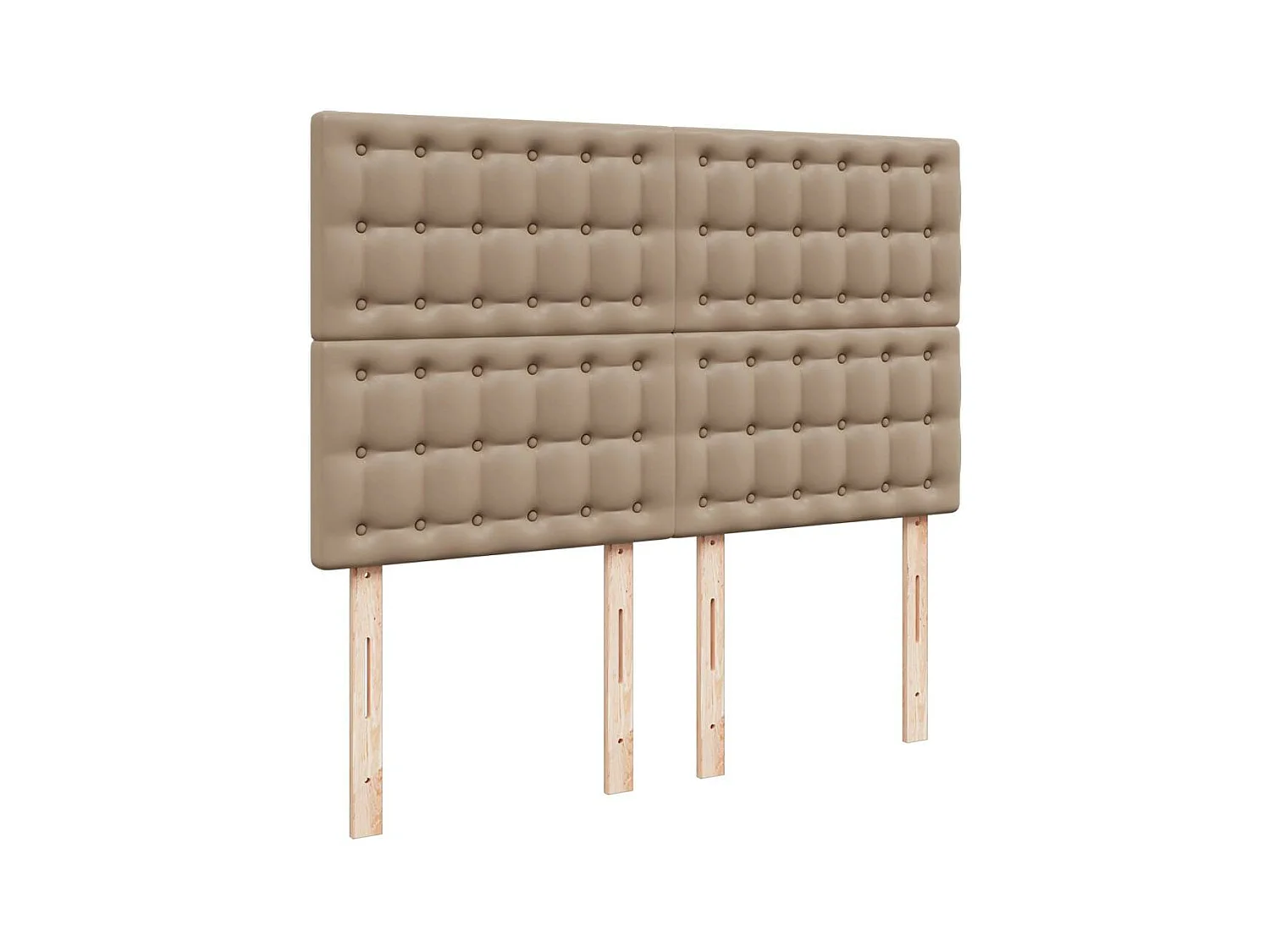 Cadre de lit ottoman et matelas cappuccino 140x190cm similicuir