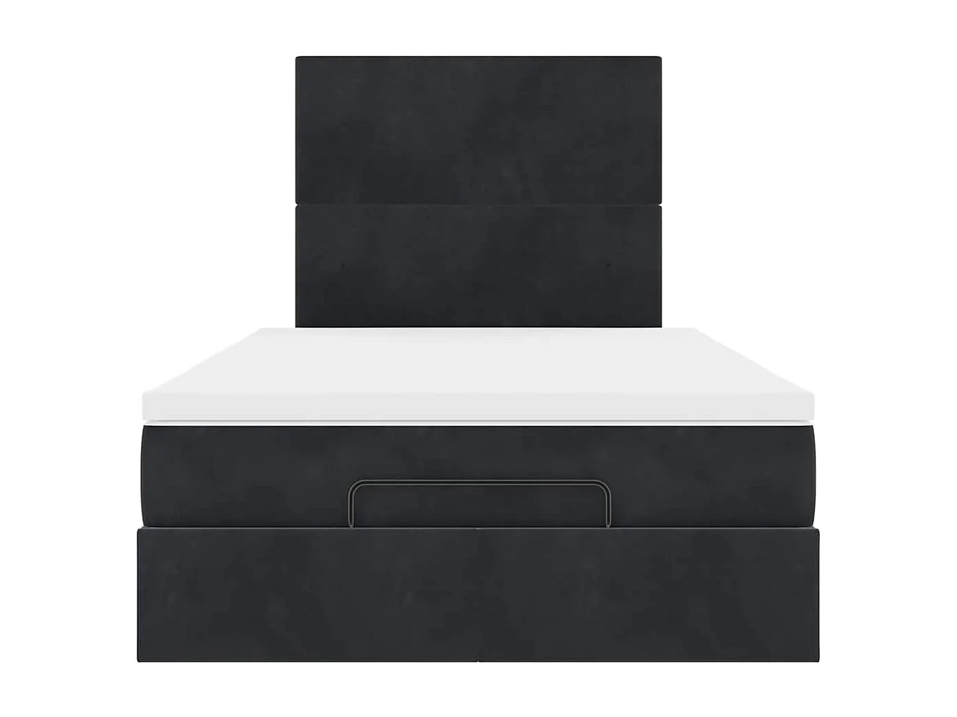 Estrutura de cama otomana com colchões preto 120x190 cm Veludo
