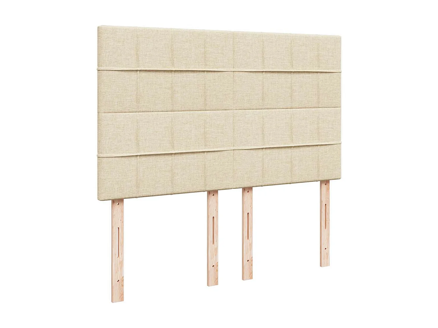 Cadre de lit ottoman avec matelas crème 140x200 cm tissu