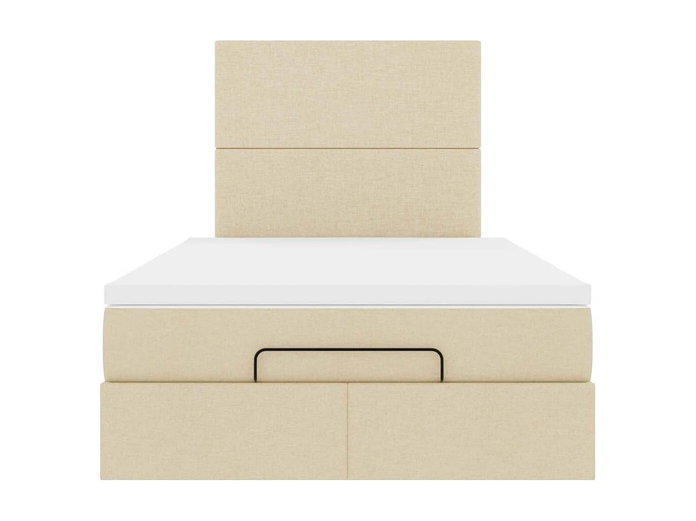 Cadre de lit ottoman avec matelas crème 120x190 cm tissu