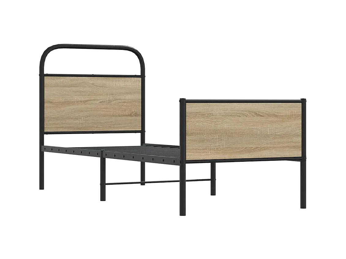 Estrutura cama sem colchão derivados de madeira carvalho sonoma