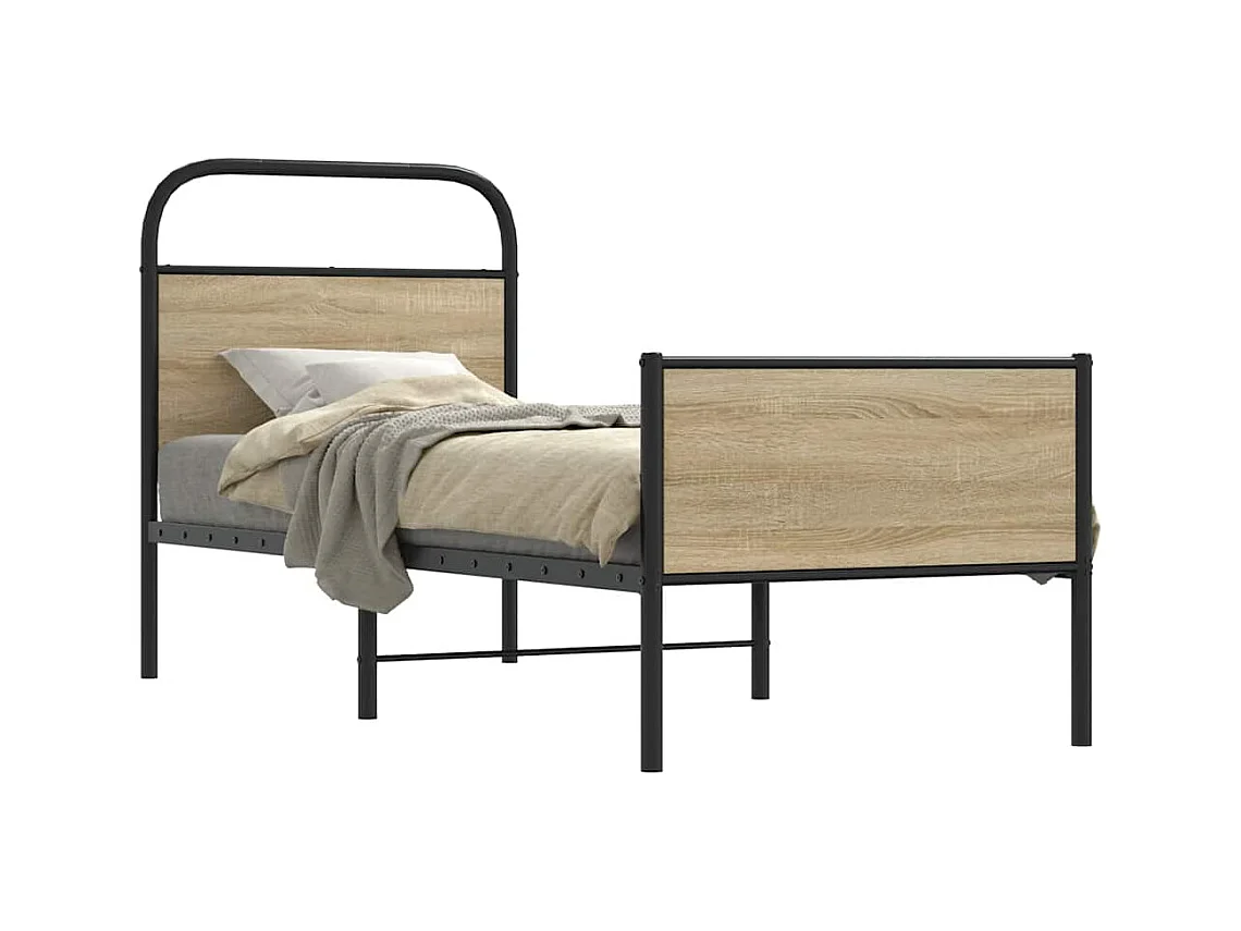 Estrutura cama sem colchão derivados de madeira carvalho sonoma