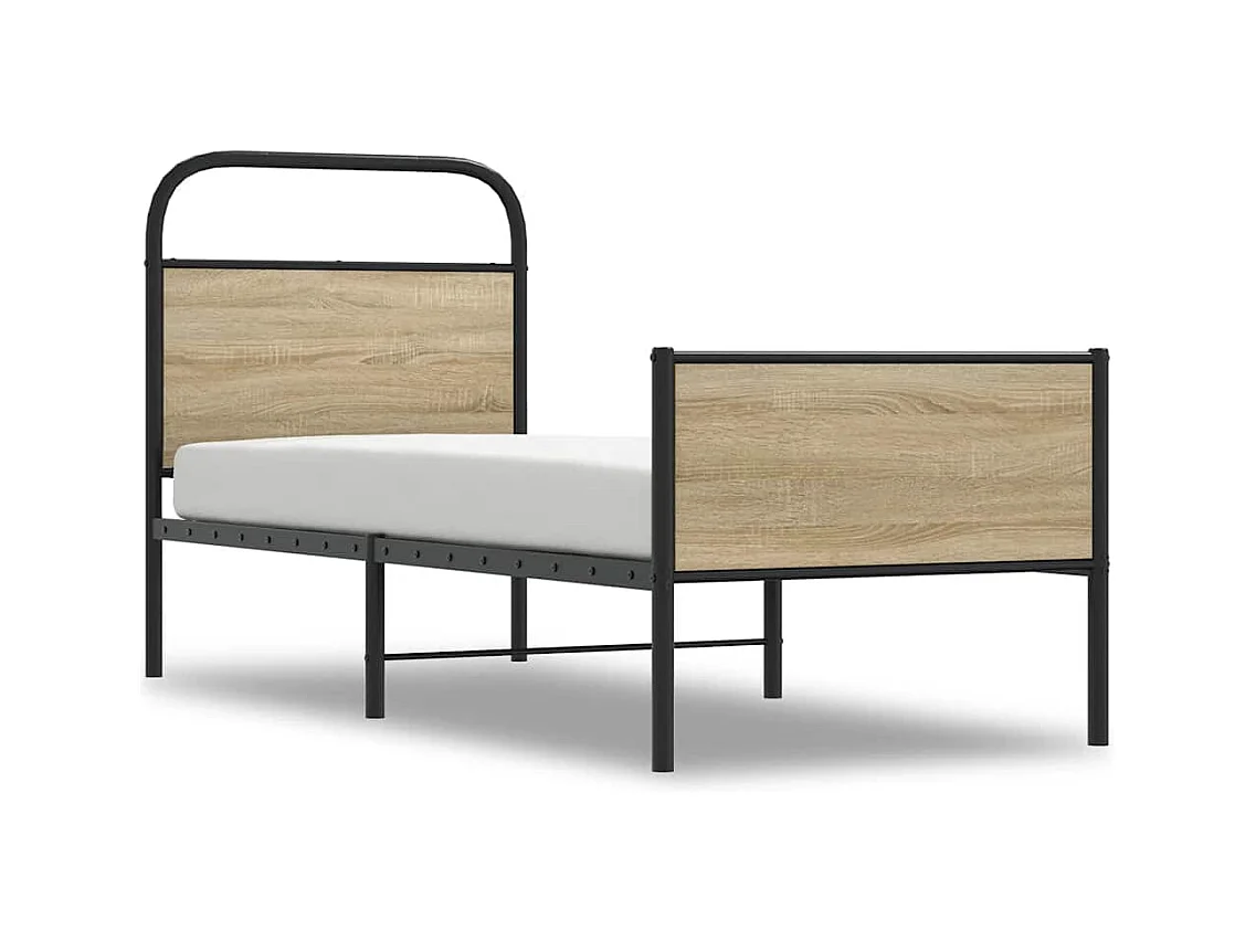 Estrutura cama sem colchão derivados de madeira carvalho sonoma