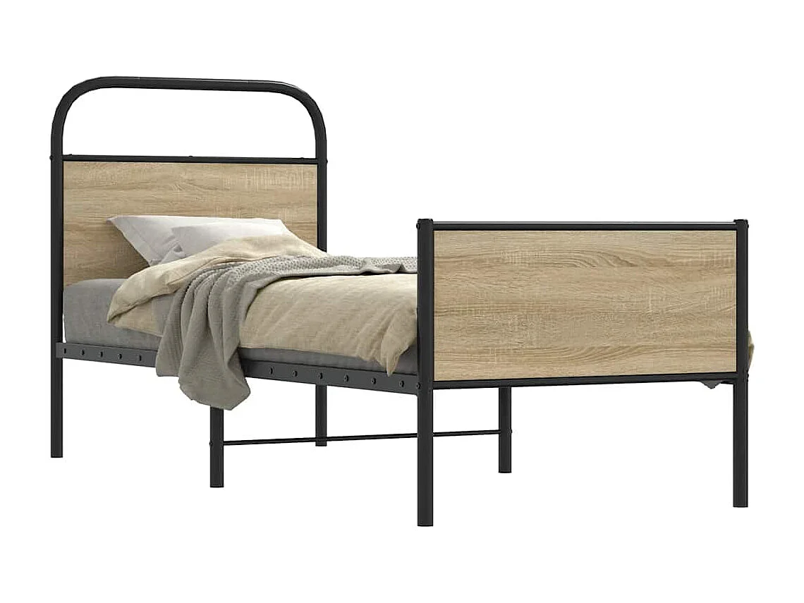 Cadre de lit sans matelas 80x200cm chêne sonoma bois ingénierie