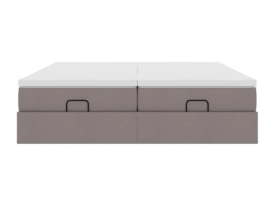 Estrutura de cama otomana com colchões tecido cinzento